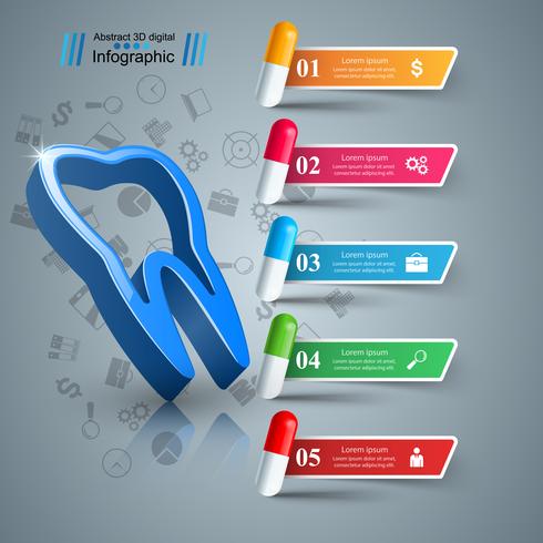 Business Infographics. Tooth icon. vector