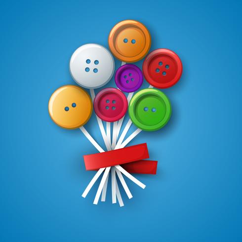 Flower, button - abstract illustration. vector