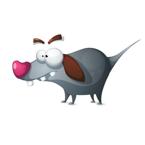 Crazy dog - funny cartoon characters. vector