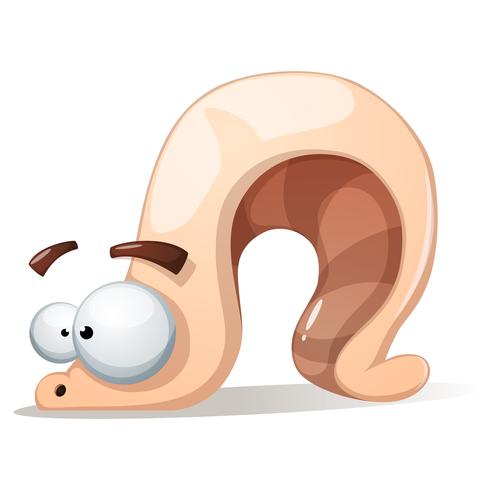 Cute, funny worm - illustration. vector