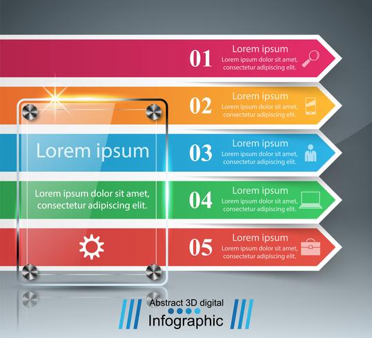 Ejemplo del vector del estilo de la papiroflexia de Infographics del negocio.