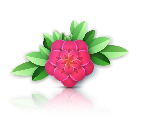 Paper abstract pink flower. vector