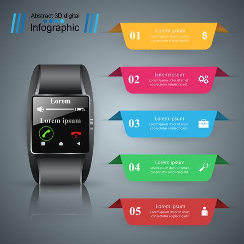 Smartwatch icon. Abstract infographic. vector