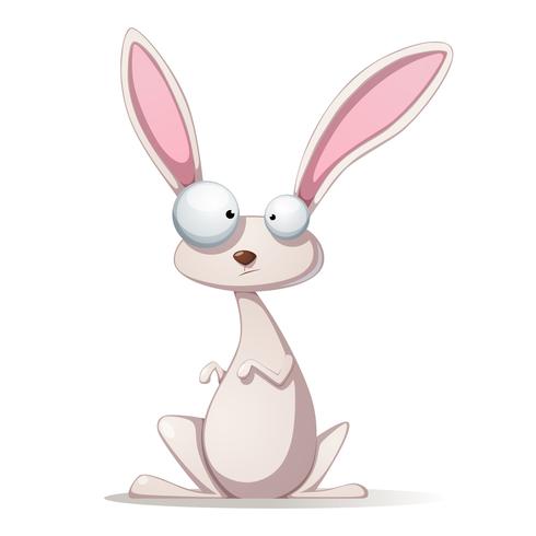 Funny, cartoon, rabbit illustration. vector