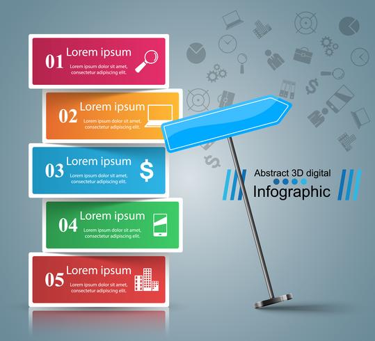 Road infographic design template and marketing icons. vector