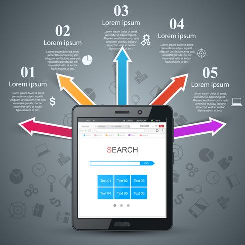 Business infographic. Digital tablet icon. vector