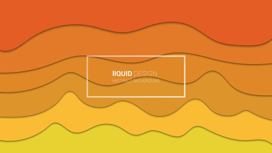 Diseño multi de las capas 3d del liqiud abstracto. Ilustración de líquido que fluye para la plantilla de sitio web. Papercut vector