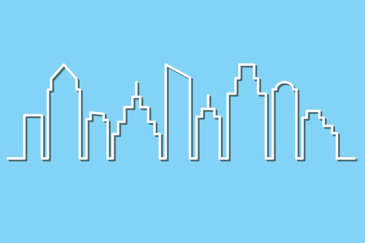 Horizonte de la ciudad en estilo minimalista vector