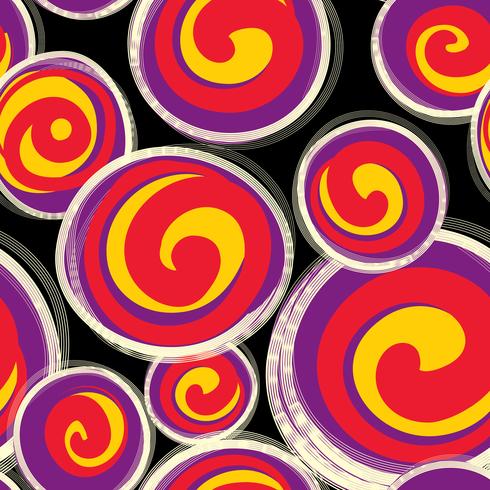 Abstract pattern with round shape forms in retro style.  vector
