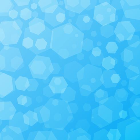 Blue geometric abstract techno background with hexagons vector