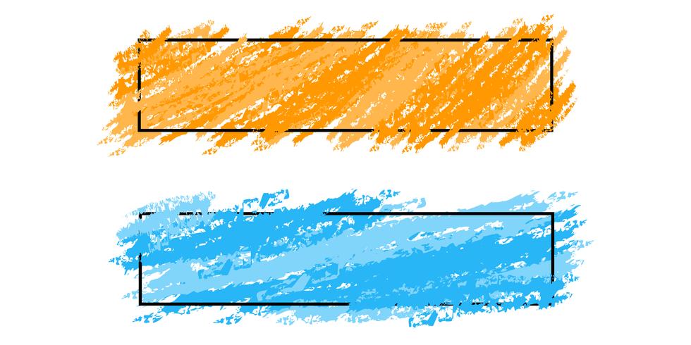 Dos marcos elegantes, pancartas con colores pinceladas, conjunto de vectores
