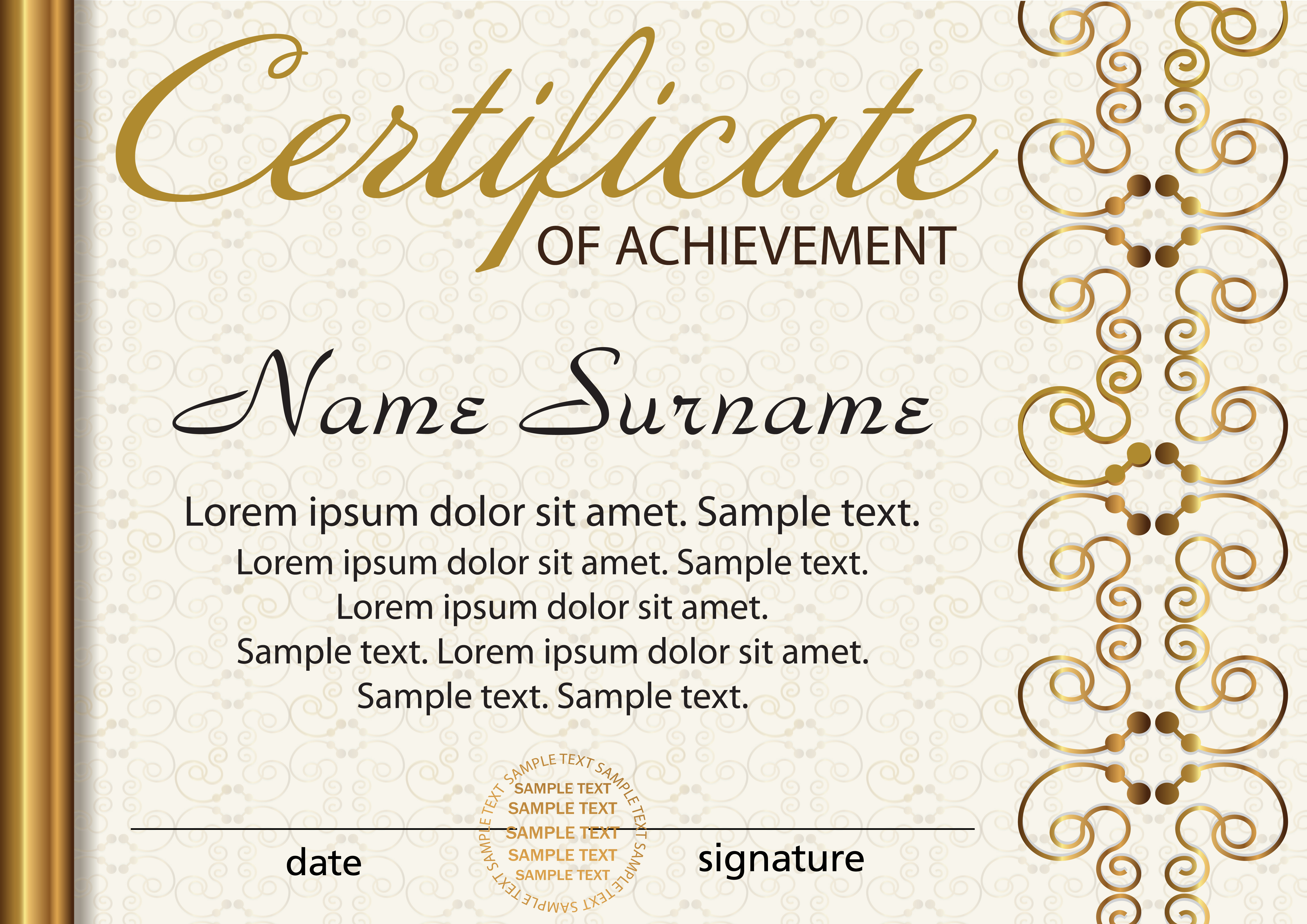 Certificate Or Diploma Template Award Winner Reward Winning The 