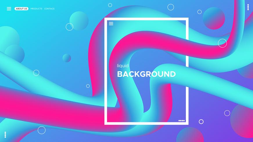 Abstract color background design. Fluid gradient shapes composition. Liquid design template. vector