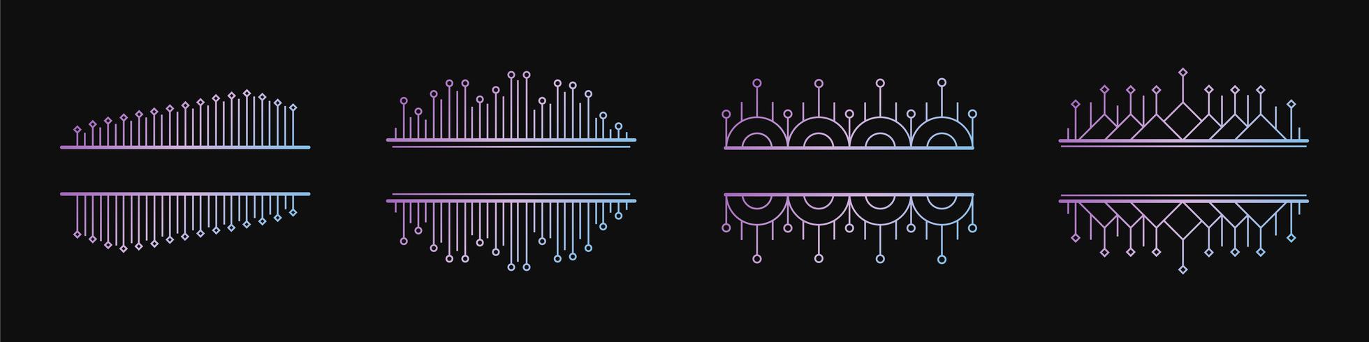 Trendy colors, set of simple elegant vector geometric linear banners