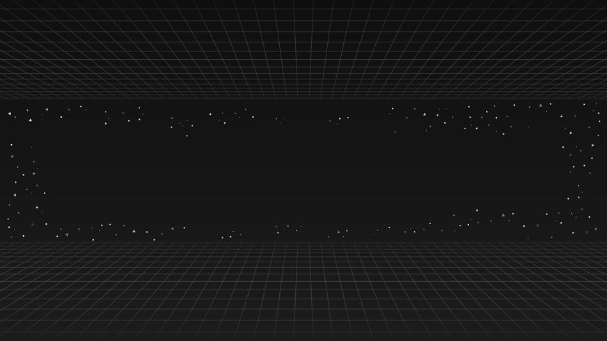 Black future retro line background, style futuristic synth retro wave vector