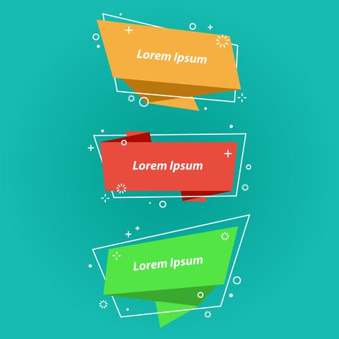 Origami style speech bubbles,banners,stickers vector