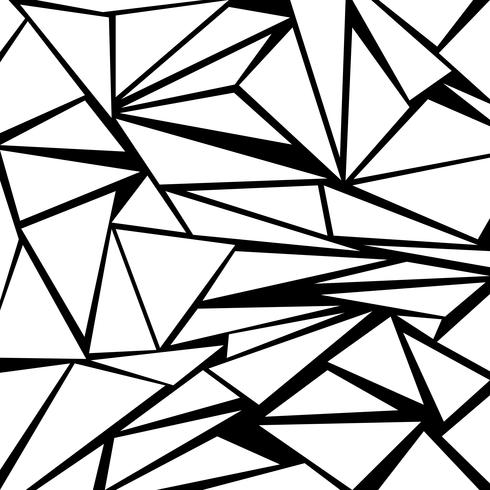 Fondo geométrico blanco y negro con formas triangulares. vector