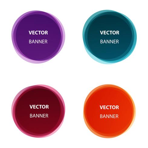 Vector set of colorful round shape abstract banners