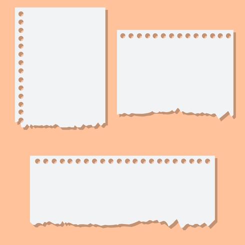 Blank white torn reminder paper vector