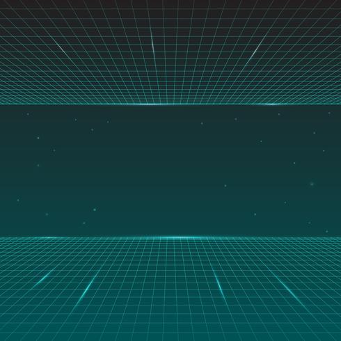 Ola retro sinte futurista, estilo de los 80, fondo de línea retro futuro vector