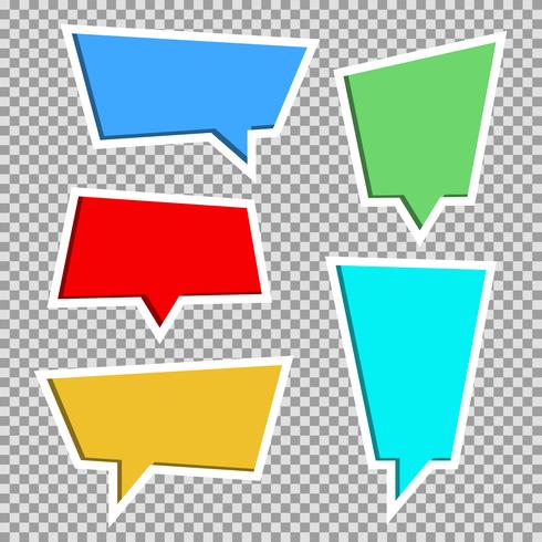 Vector collection of color paper cut out speech bubbles,set