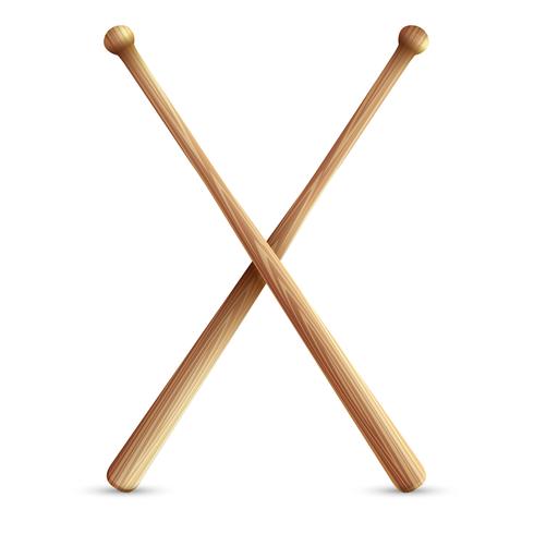 Two crossed wooden baseball bats vector