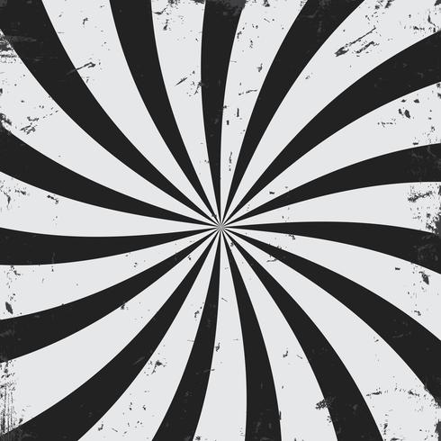 Radial rays grunge black and white background vector