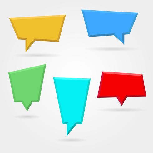 Vector set,collection of color empty plastic speech bubbles