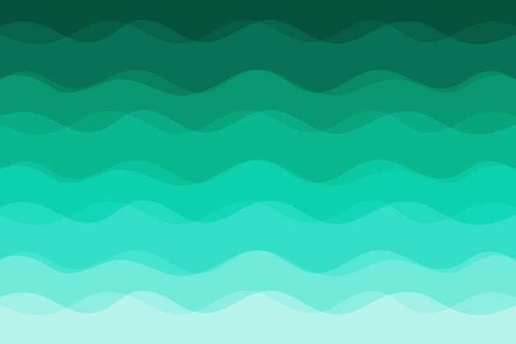 Green waves background for design vector