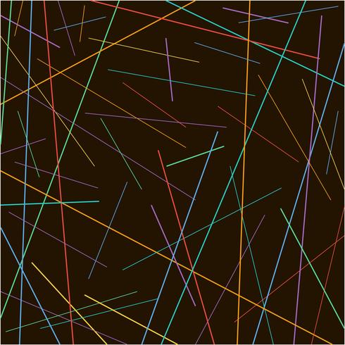 Random chaotic colorful lines texture on black background vector