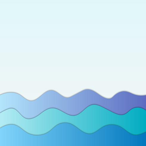 Marine blue waves abstract background for design vector