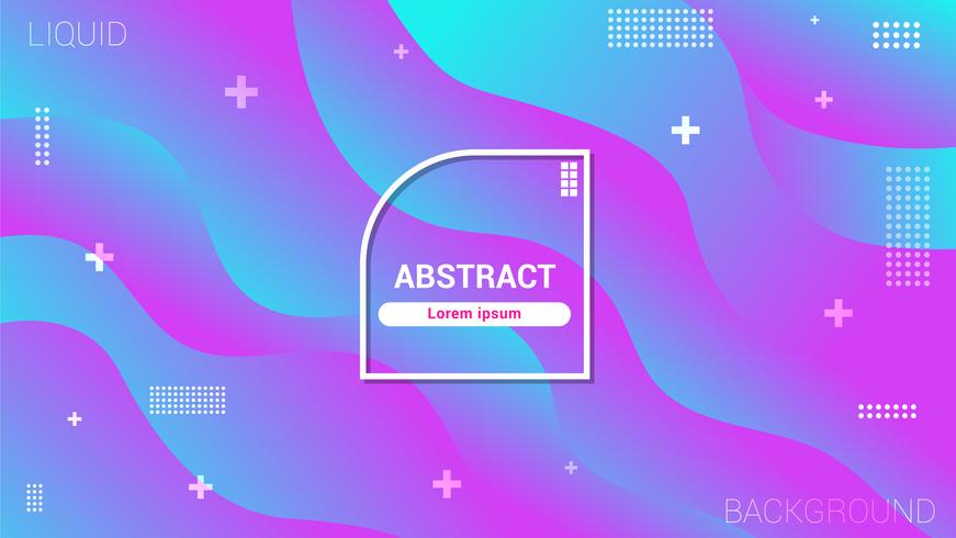 Blue and pink geometric background with trendy gradients composition and simple shapes vector