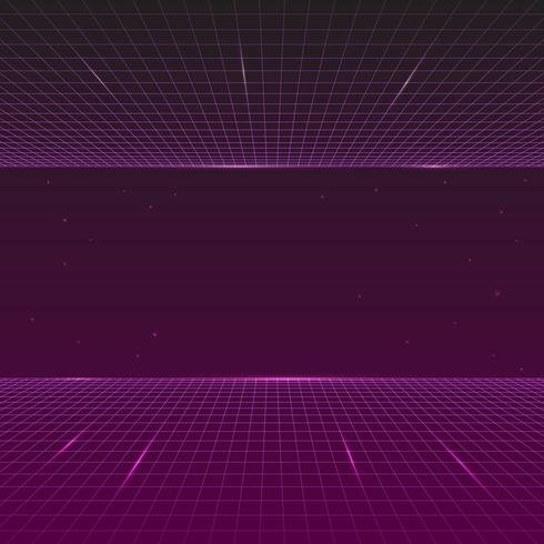 Estilo de los 80, onda retro de sintetizador futurista, fondo de línea retro futura vector