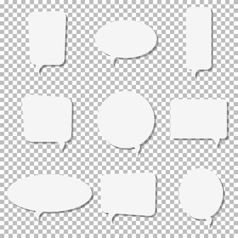 White paper speech bubble vector icons