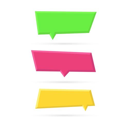 Vector set of color empty plastic speech bubbles