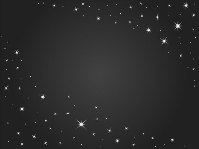 Fondo de vector de estrellas del espacio, cielo nocturno negro