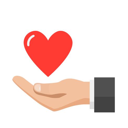 Hand giving heart, love concept vector