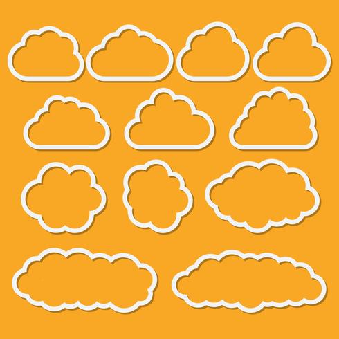 Abstract paper clouds set for  messages vector