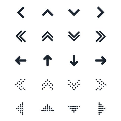 Vector set of different black Arrows icon