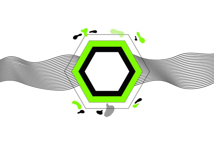 Trendy geometric banner with flat shapes, modern green and black colors vector