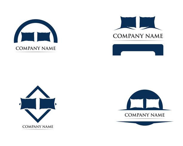 Cama logo vector plantilla ilustrador