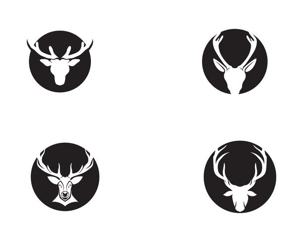 Deer head vector logo black