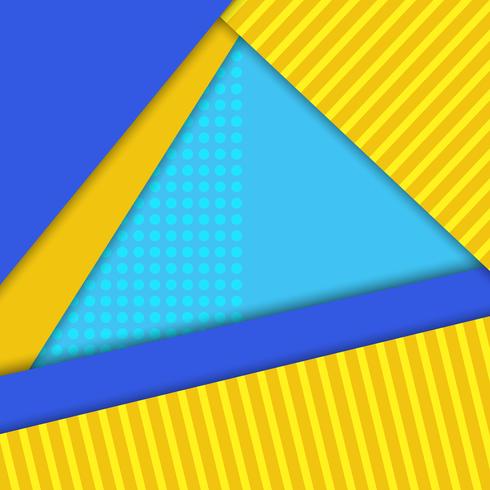 Material design vector background, blue,yellow colors