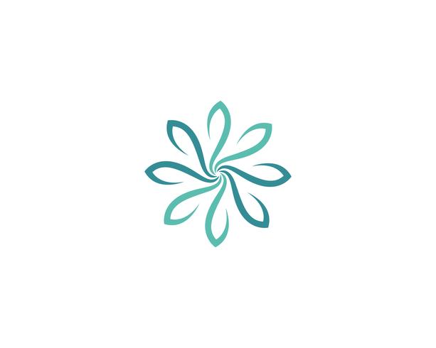 Ilustración de diseño de flores de icono de plumeria de belleza vector