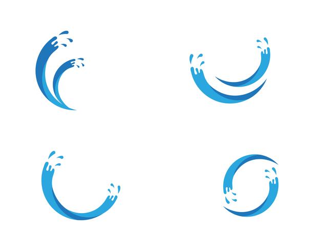 Splash water blue nature logo vector