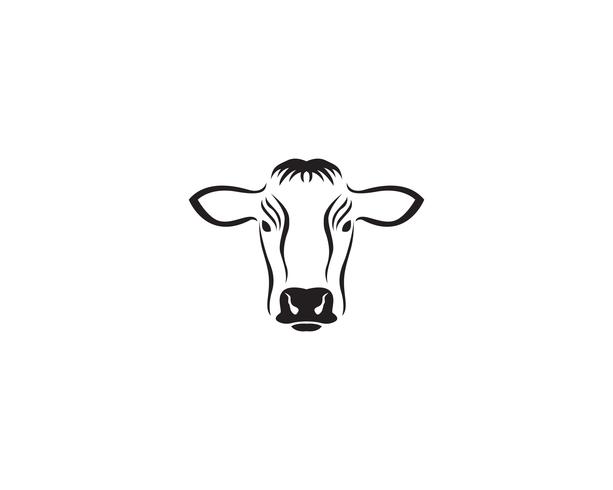 Ilustración de icono de vector de plantilla de logotipo de vaca