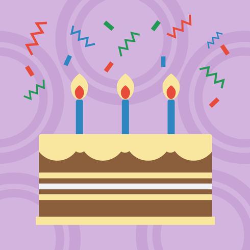 Pastel de cumpleaños de diseño plano. vector