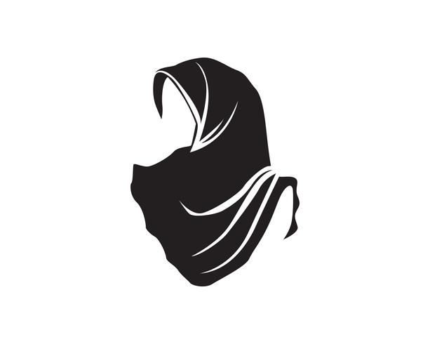 logotipo de hijab vector negro