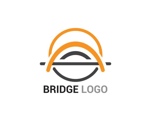 Puente logo y símbolo vector de construcción de plantilla