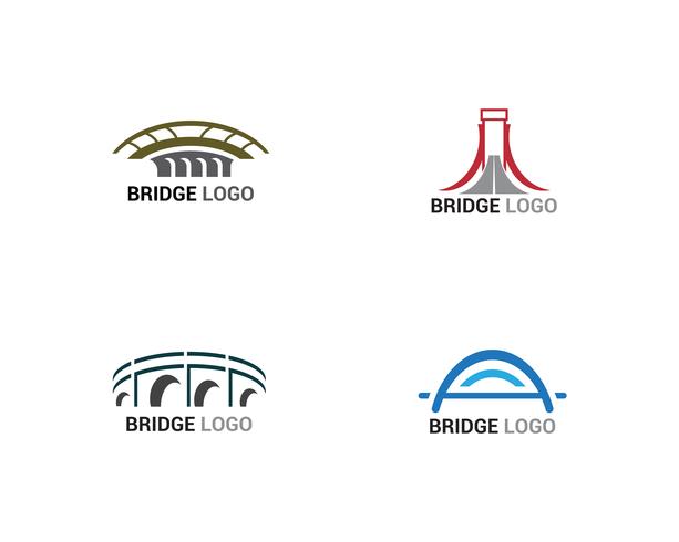 Puente logo y símbolo vector de construcción de plantilla